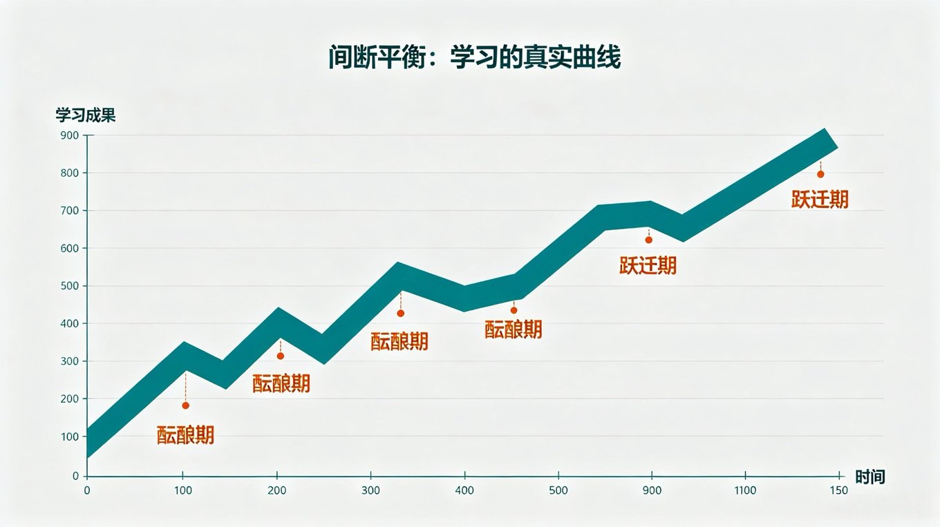 间断平衡：学习的真实曲线